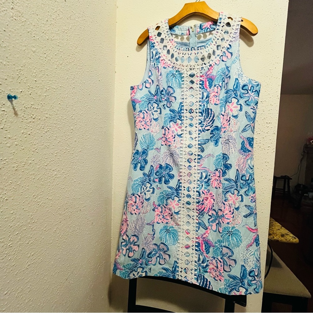 Lilly Pulitzer Mila Shift Dress Bahamas Beachcomber Size 16